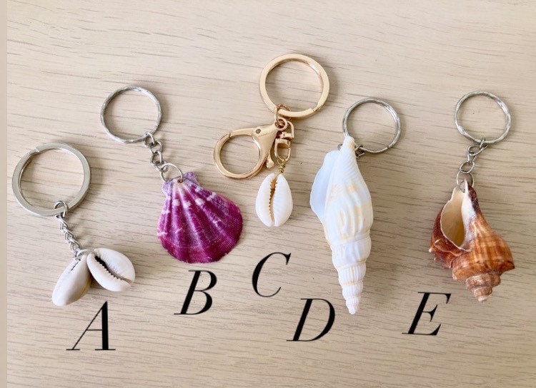 Sea Shell Keyring, Choose Your Shell. Unique Each One is Different. Gift,  Environmentally Friendly Beachy, Boho, Surfers Keychain.gift 
