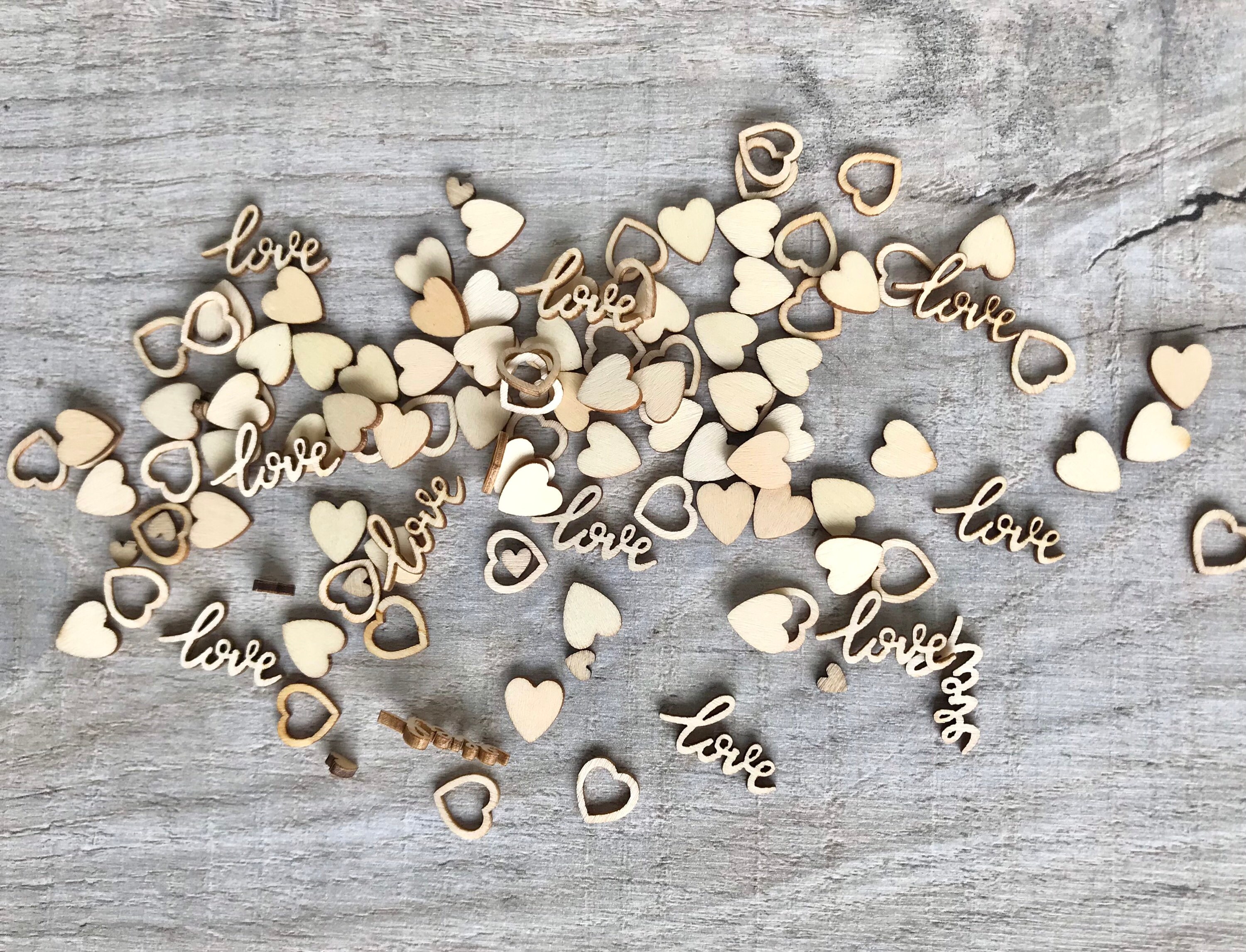 Wooden Confetti mix Rustic wedding table scatter decoration Etsy