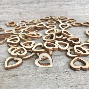 1cm Wooden Love heart Confetti || Table confetti || Scatter Table decorations || laser cut MDF wood hearts. Hollow Hearts. Rustic wedding.