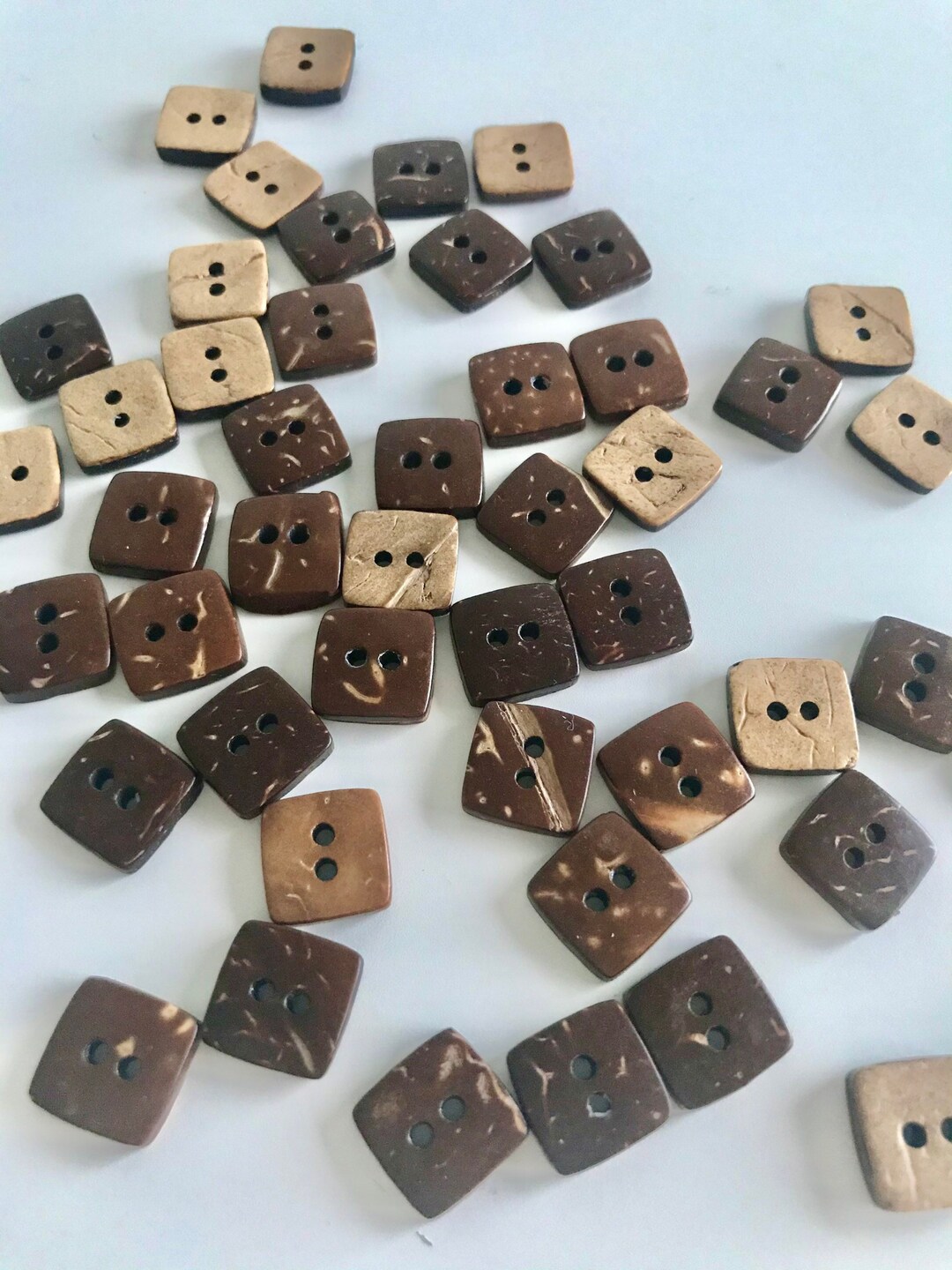 5/10/20 Square Coconut Shell Buttons || Eco Friendly. || Natural Arts ...