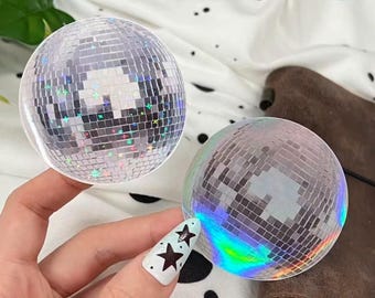 Disco Ball Sticker, Holographic Sparkle Vinyl Stickers for Water Bottles, Cute Glitter Mirror Ball Decal, Aesthetic Laptop Sticker