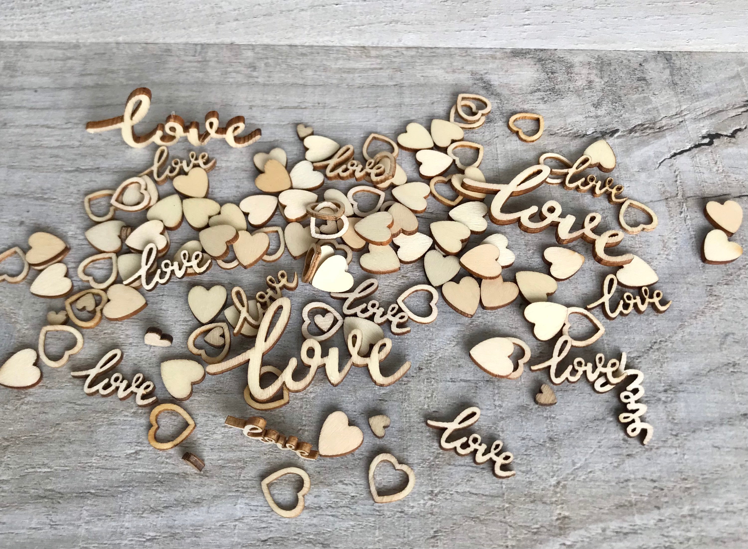 Wooden Confetti Mix Rustic Wedding Table Scatter Decoration Etsy UK