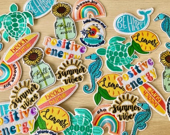 Surfing / Beach Babe Patches | positive patches, slogans, sea side, summer vibes/ Nature Embroidered Sew on / Iron on Patch Badge.