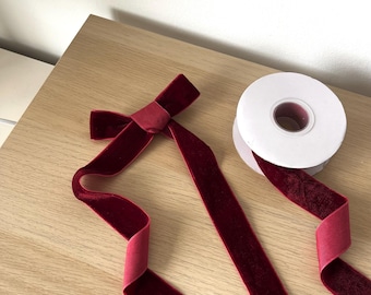 Dark Red Velvet Ribbon: Luxury Quality for Sewing, Crafts & Gift Wrap