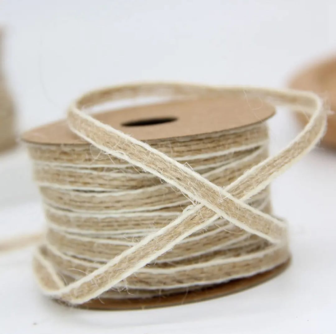 Galon Tressé En Jute - 5 Mètres X 1,7 Cm - Couleur Marron/beige - Vintage France - Occasion