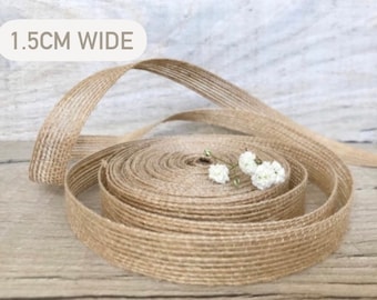 1.5cm Natural jute ribbon || Biodegradable, Burlap, hemp. || eco friendly. 1-25 meters.