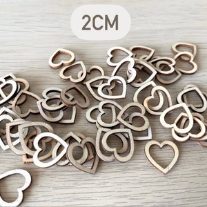 2 cm houten liefdeshart confetti | Tafelconfetti | Strooitafeldecoratie | lasergesneden MDF-houten harten. Holle harten Rustieke bruiloft