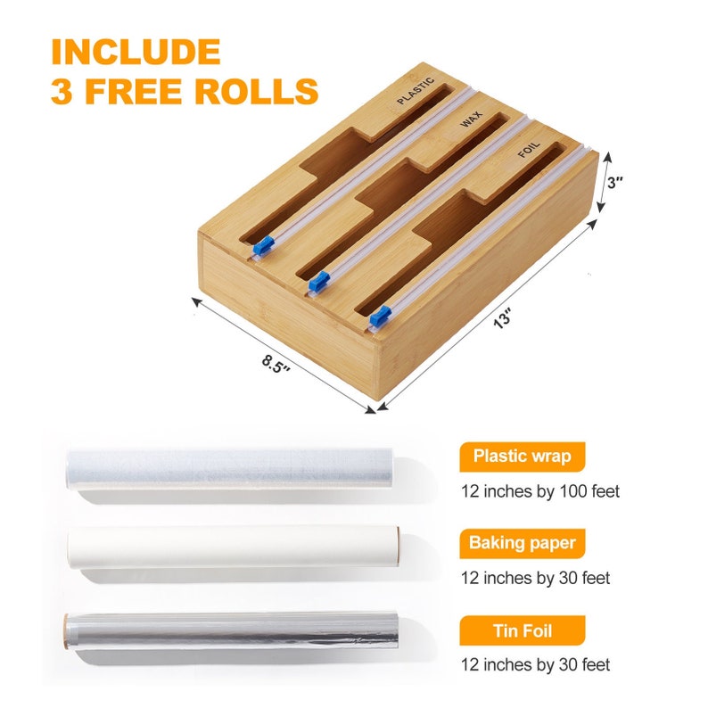 Saran Wrap Organizer With Cutter Kitchen Drawer Organizer Etsy