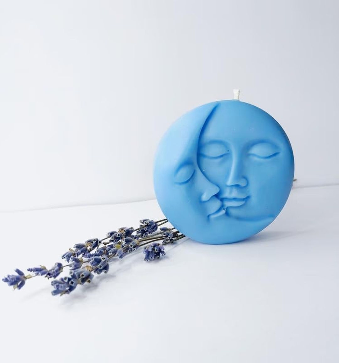 Soy Candle Sunmoon Ukrainian Candles Sun and Moon Candle Moon Face