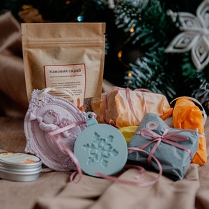 Conjunto de presente de luxo para spa | Velas, sabonete e xampu naturais artesanais | Kit de autocuidado e relaxamento | Caixa de presente de beleza orgânica | Presente de Natal para spa
