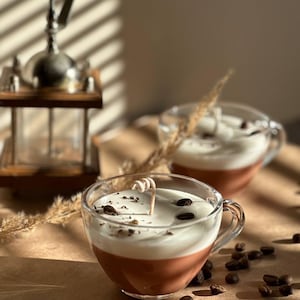 Iced Coffee Candle | Coffee Scented Soy Candle with Caramel & Vanilla | Handmade Latte Candle | Cozy Home Decor | 200ml Cup Candle