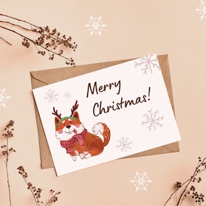 Tarjeta digital de Feliz Navidad / Decoración de pared navideña / Adornos navideños en archivo PDF / Clipart navideño / Tarjeta de invierno para regalo / Ucrania