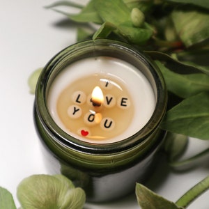 Vela de soja personalizada con mensaje oculto: regalo de boda, vela con mensaje secreto personalizado, regalo romántico, vela de compromiso y aniversario.