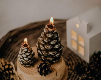 Pine Cone Candle: Winter Holiday Decor
