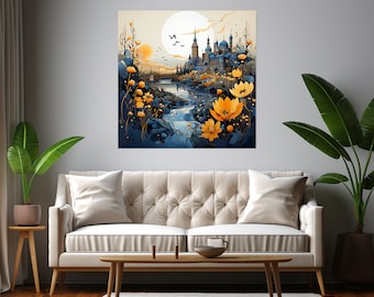 Ukrainian wall art poster | Ukrainian digital art | Ukrainian nature paint | Ukrainian seller made wall art | Ukrainian home decoration |