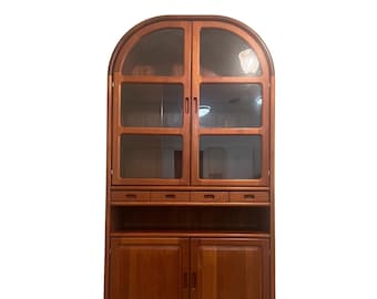 SOLD Vintage Mid Century Arched Teak Hutch