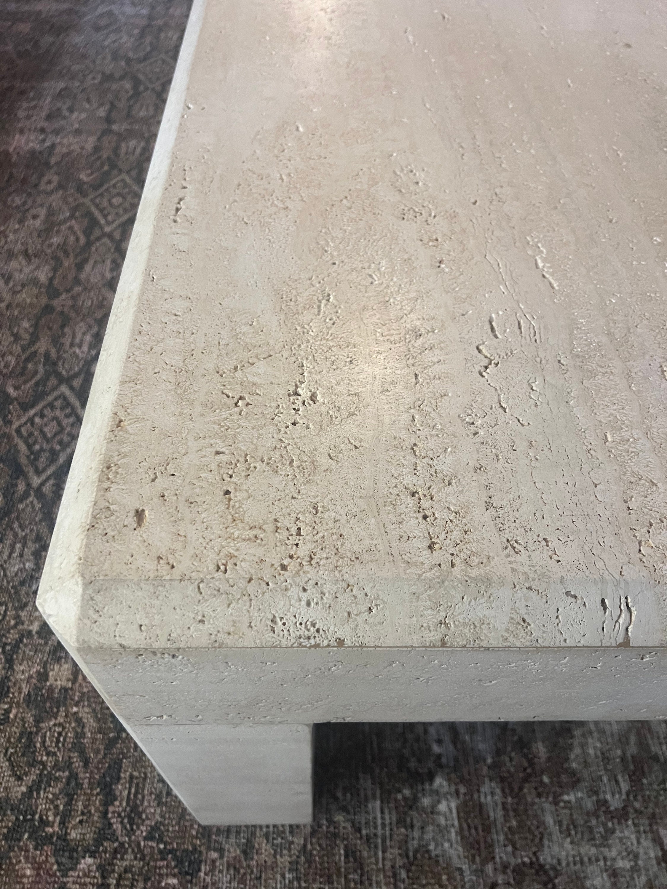 SOLD Vintage Post Modern Travertine Coffee Table - Etsy