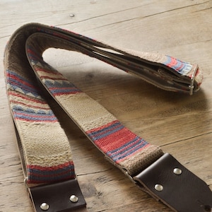 Handmade Guitar Strap / Vintage Guitar Strap, Cream Stripes Design, LTD Edition &quot;Solstice&quot;