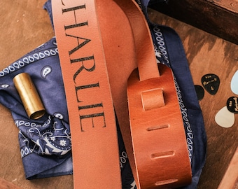 Personalized Leather Guitar Strap, Custom Guitar Strap, Guitarist Gift, Gift for Him, Musical Graduation Gift for Guitar Lovers