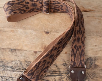 Vintage Guitar Strap / Custom Guitar Strap, Tortoiseshell Woven Design, LTD Edition "Ikat", Handmade in the UK