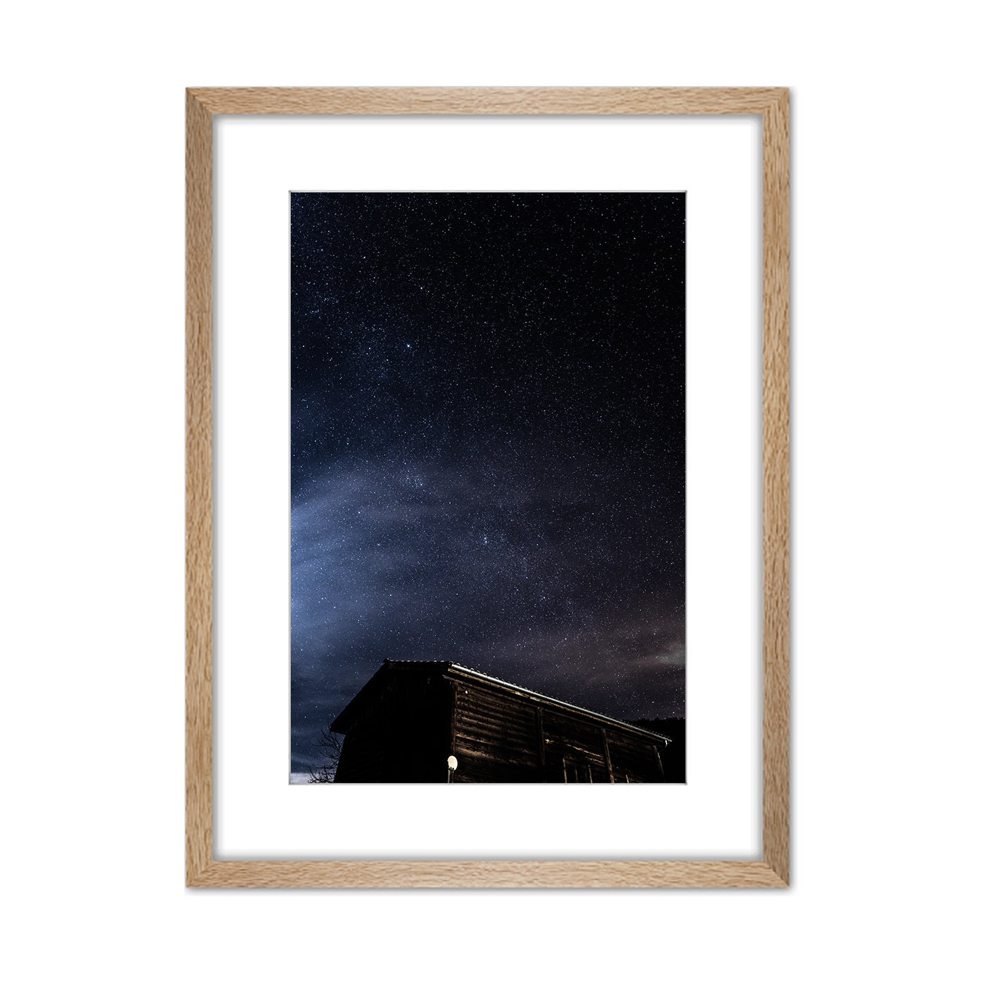 Galaxy Is Coming - Photo Des Étoiles Encadrée en Chêne Milky Way