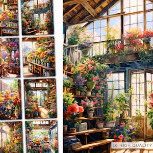 Clipart de floricultura com uso comercial para confecção de cartões, confecção de adesivos de imagens digitais para scrapbooking, arte de floricultura | CLIP-148