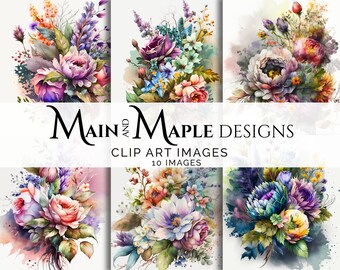 Bouquets of Flowers Floral Set 2 | 10 Images | Clip Art | Commercial Use | Digital Images | Card Making Scrapbooking | CLIP-23
