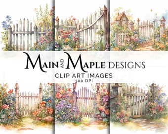 Pretty Garden Fences | 10 Scenes | Clip Art | Commercial Use | Digital PNG Files CLIP-4