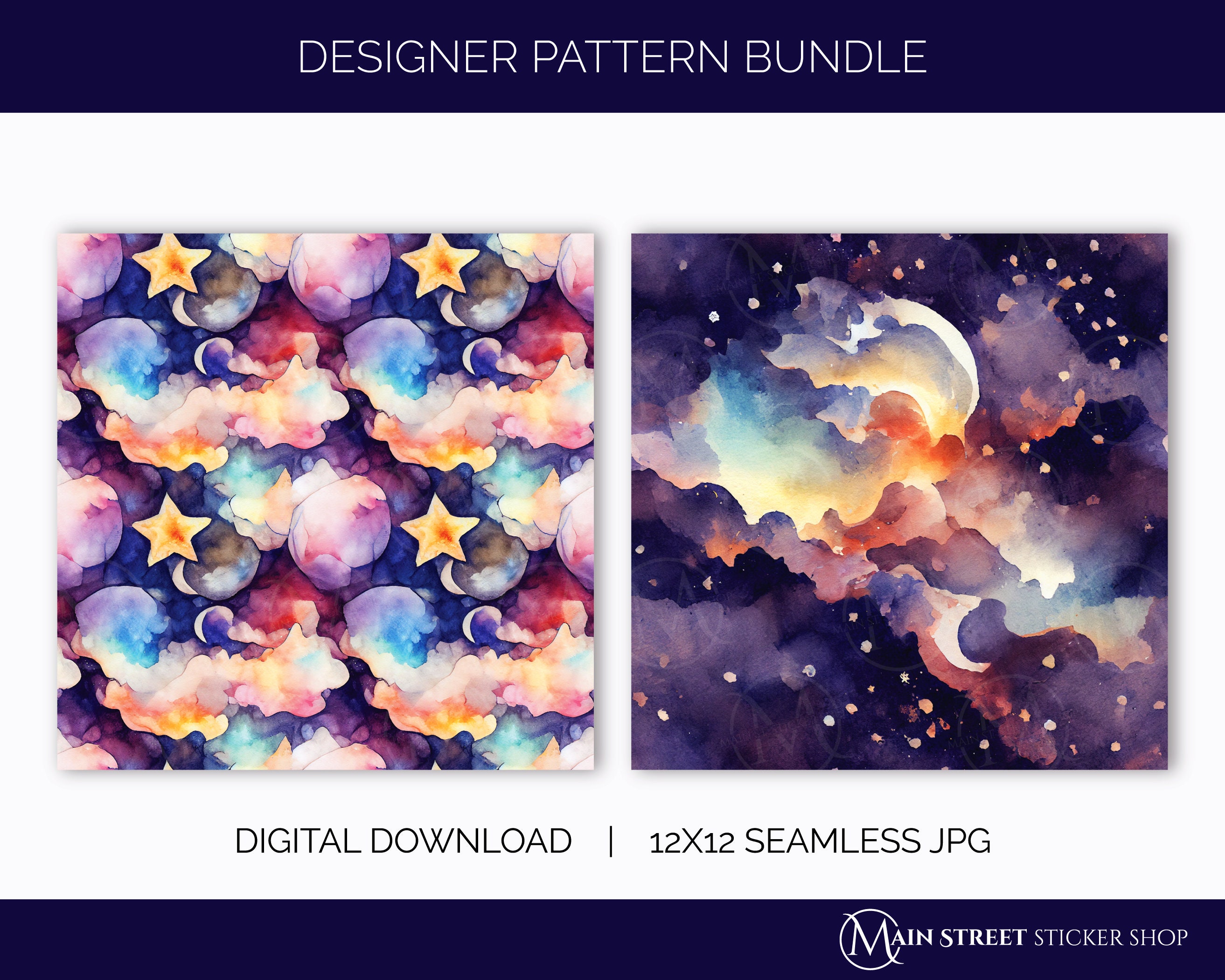 Celestial Sky Designer Seamless Pattern Bundle | Digital Paper ...