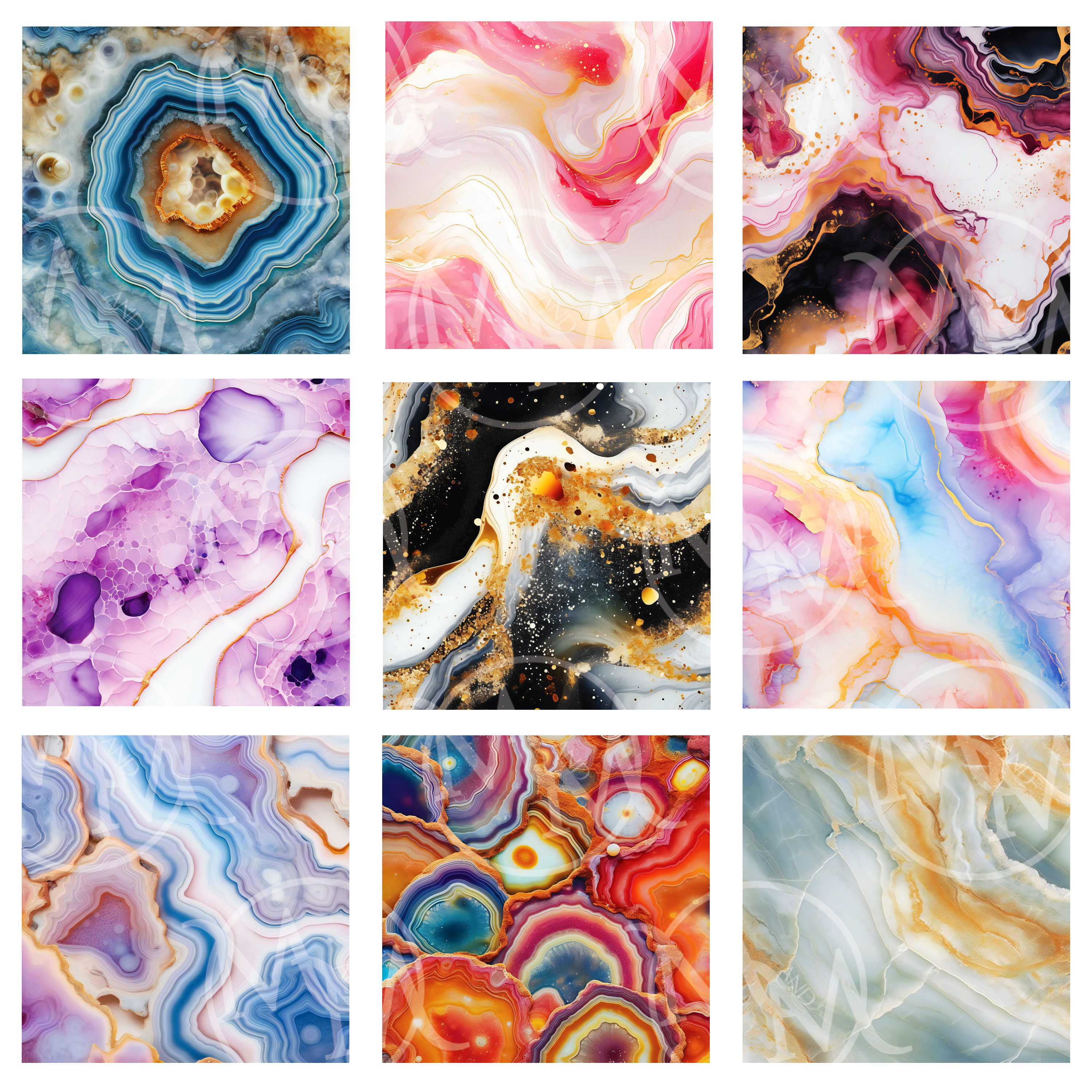 Agate Patterns 60 Designs 300 Dpi PNG Files Commercial POD - Etsy