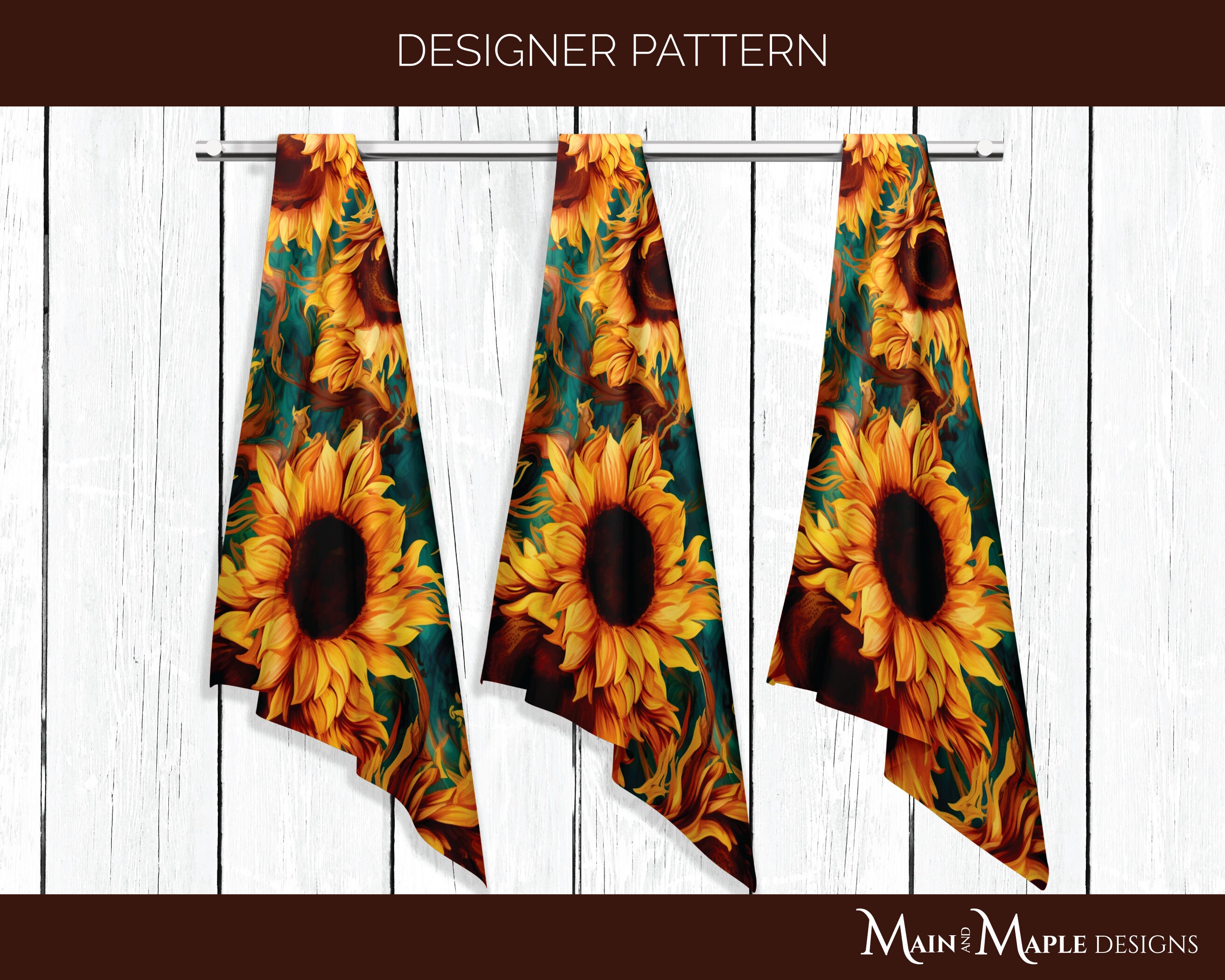 Seamless Pattern Sunflowers | Digital Paper | Commercial Use | 1 ...