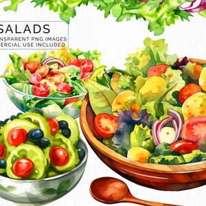 Salad PNG Files with Commercial Use Flowers, Salad Clipart, Food Clipart, Lettuce Clipart, Transparent PNGs CLIP-141