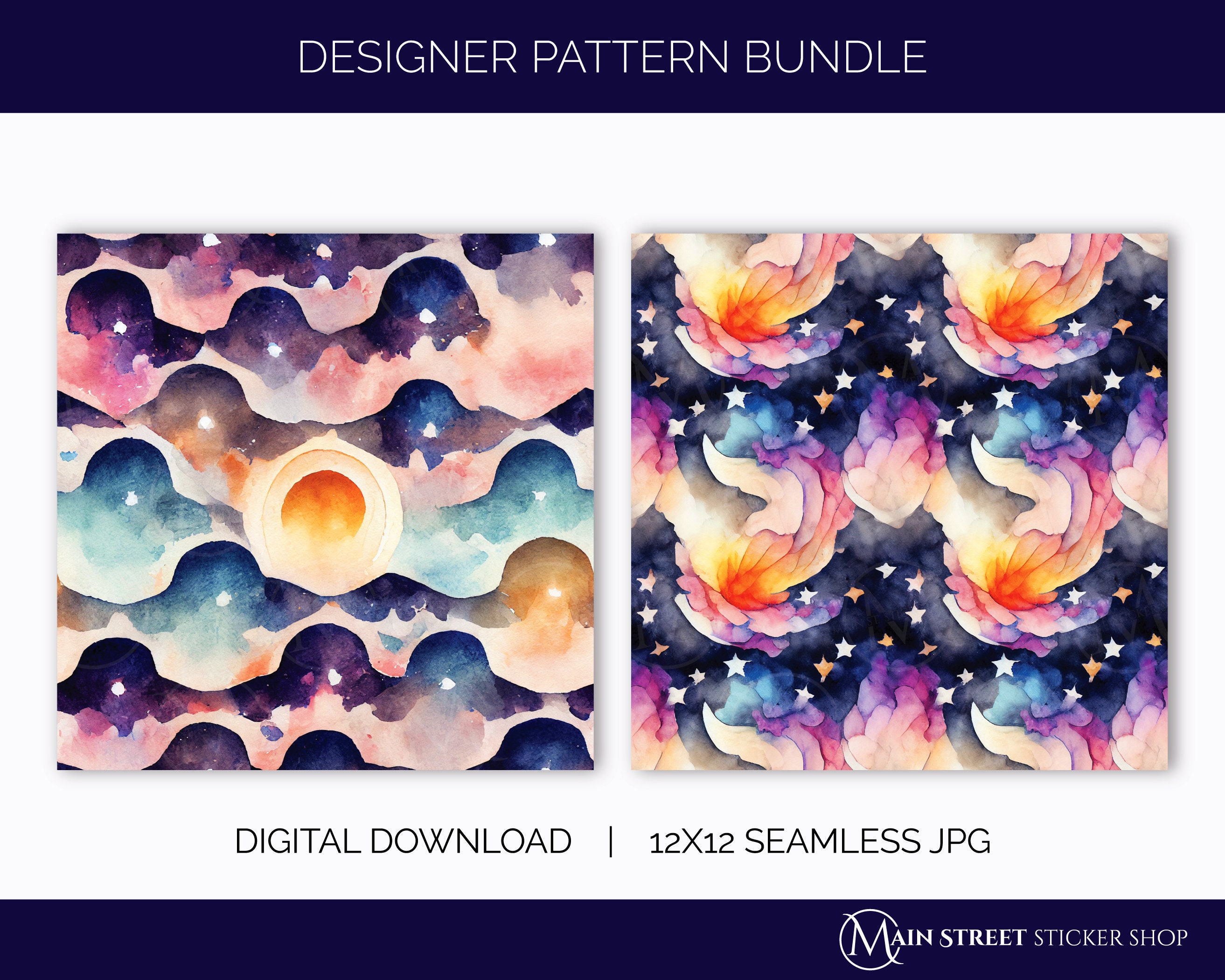 Celestial Sky Designer Seamless Pattern Bundle Digital Paper - Etsy