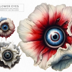 Bloem ogen clipart transparante PNG-bestanden met commercieel gebruik gotische occulte griezelige bloemen clip art CLIP-153