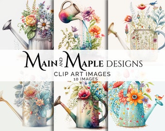 Watering Cans Watercolor | 10 Scenes | Clip Art | Commercial Use | Digital Images CLIP-17