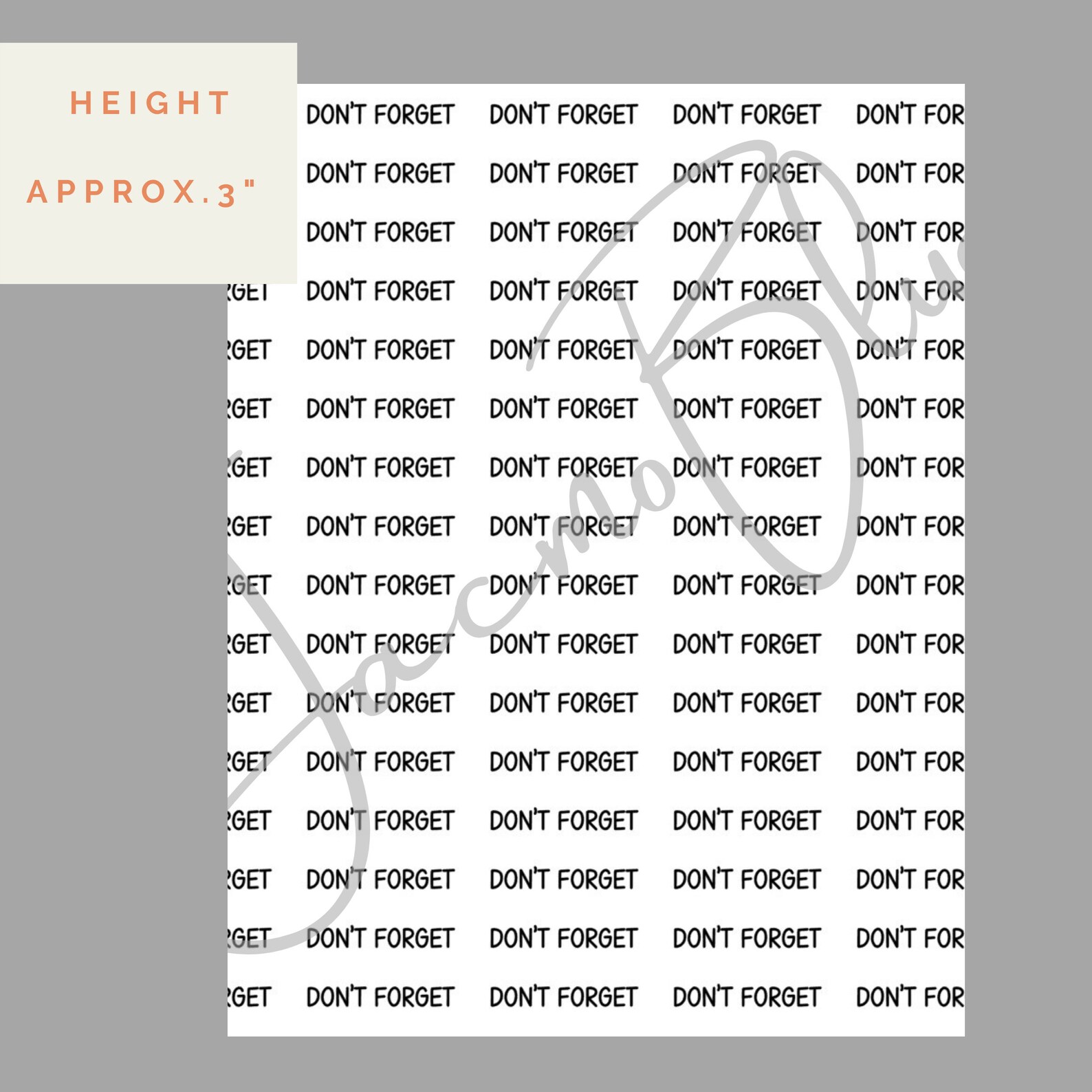 DON'T FORGET Printable Stickers with Cut Files and Free | Etsy
