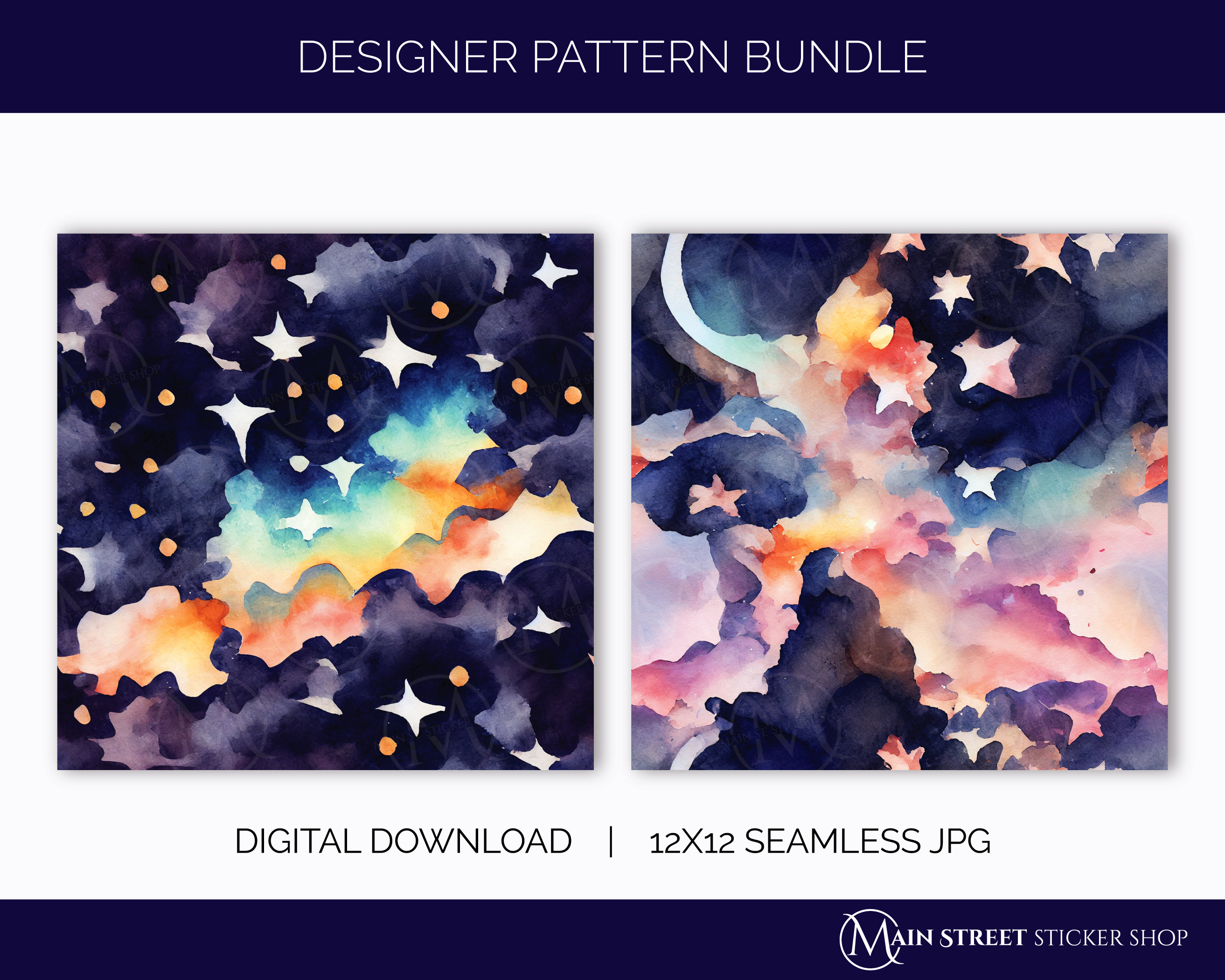 Celestial Sky Designer Seamless Pattern Bundle Digital Paper - Etsy
