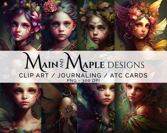 Magical Fairy Forest | Clip Art Commercial Use | Printable ATC & Junk Journaling Cards | Digital PNG Files | Scrapbooking Ephemra