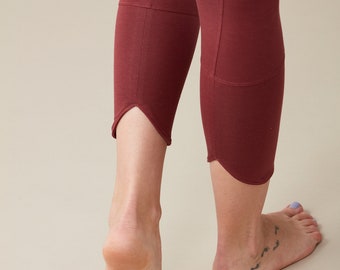 Organic Cotton Legging / Grace Legging / GOTS certified / Yoga Legging / V Cut Calf Detail / 3/4 Legging / Organic Clothing / Vegan Leggings