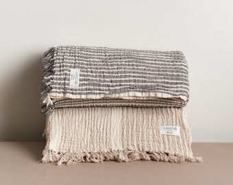 Luxurious Meditation Cover in Soft Organic Cotton / Shavasana Blanket /  Yoga Muslin Blanket / Ecological