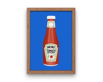 Heinz Ketchup Print / Kitchen Wall Art / British Food / Pop Art / Printable Digital Download / Downloadable Print
