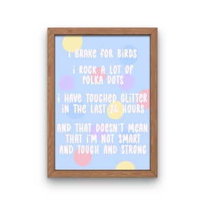 New Girl TV Show Print / Jessica Day Quote / I Rock A Lot Of Polka Dots / Feminism / Printable Digital Download / Downloadable Print