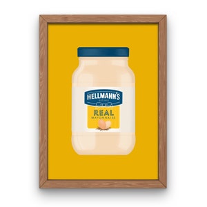 Hellmans Mayo Kunstdruck / Mayonnaise Jar Poster / Küche Wandkunst / britische Lebensmittel / druckbare digitale Download / Herunterladbare Druck