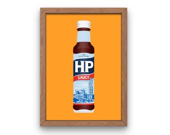 HP Sauce Print / Kitchen Wall Art / British Food / Pop Art / Printable Digital Download / Downloadable Print