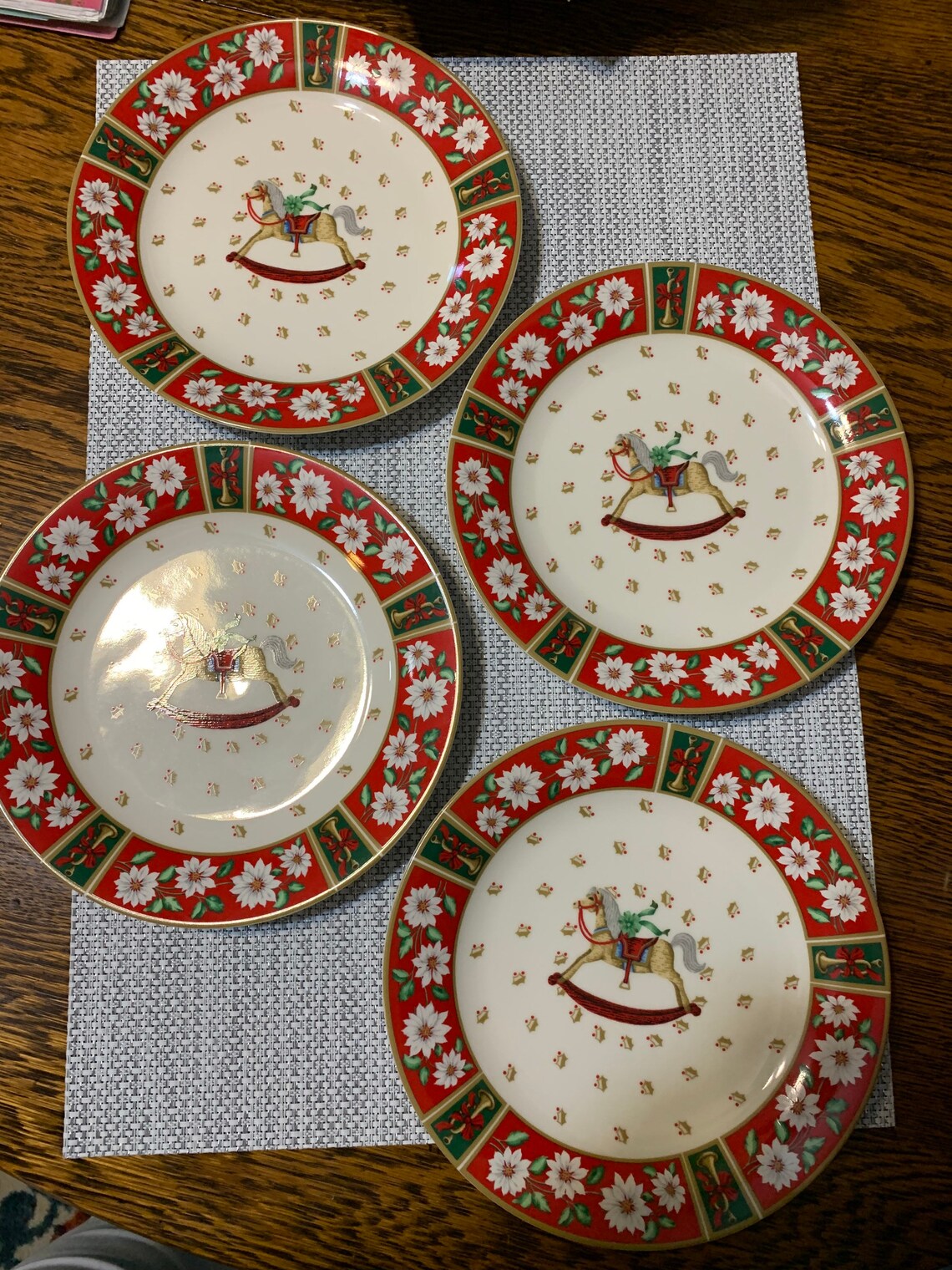 Four Charlton Hall by Kobe Christmas dessert plates rocking  Etsy