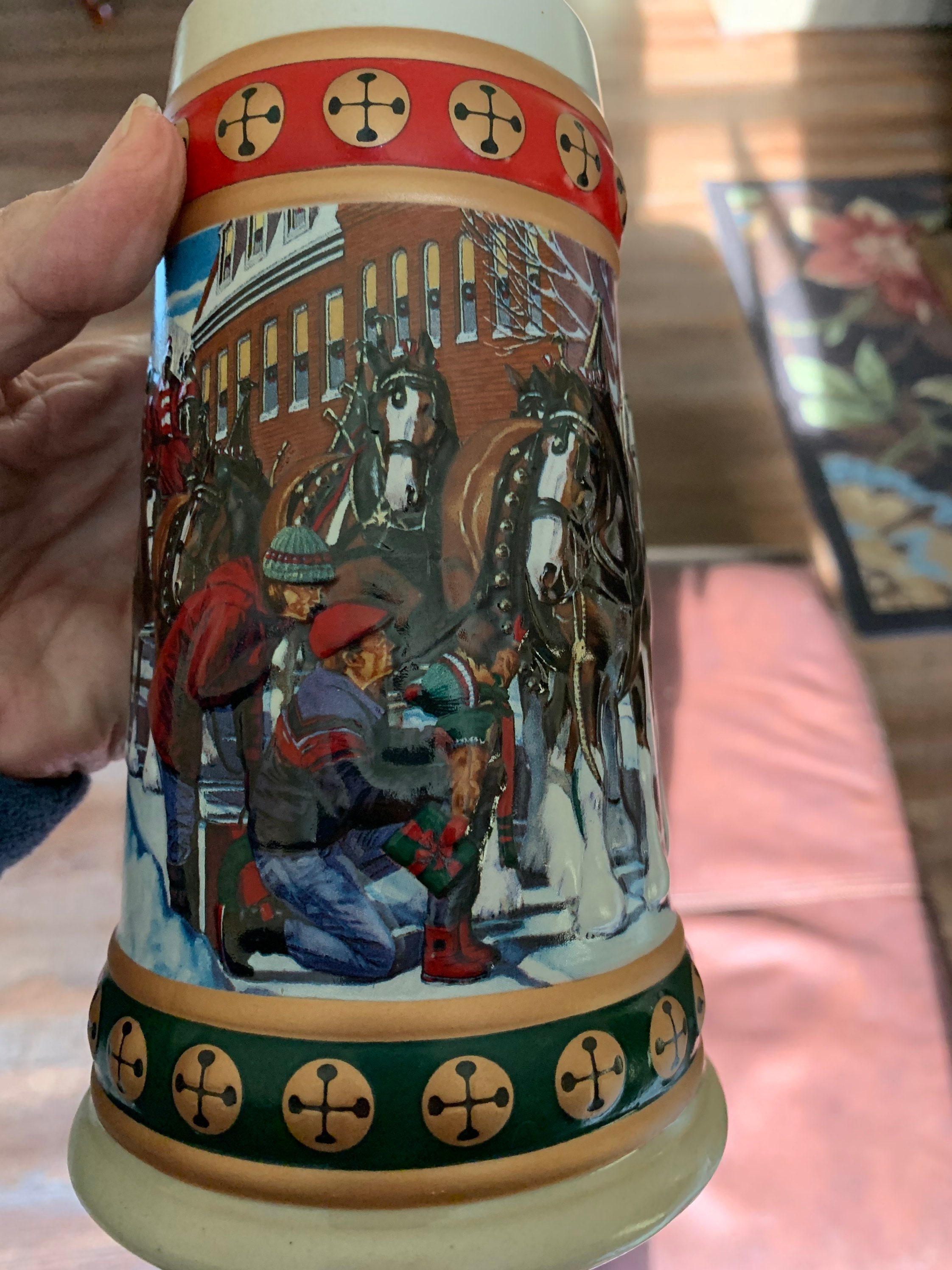 Budweiser Christmas Stein holiday collection 1993 excellent Etsy