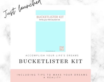 kit bucketlister fogli di lavoro stampabili con download istantaneo (pianificatore di elenchi dei desideri) per una vita da sogno