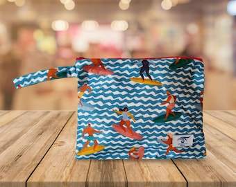 Bolsa hecha a mano, bolsa de maquillaje, bolsa de cosméticos, bolsa de aseo, bolsa grande, bolsa de playa, bolsa de cremallera colorida, regalo de mujer, regalo de mamá, regalo de dama de honor