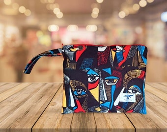Bolsa hecha a mano, bolsa de maquillaje, bolsa de cosméticos, bolsa de aseo, bolsa grande, bolsa de playa, bolsa de cremallera colorida, regalo de mujer, regalo de mamá, regalo de dama de honor