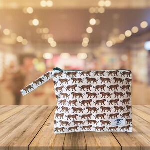 Handmade Pouch, Makeup Bag, Cosmetic Bag, Toiletry Bag, Large Pouch, Beach Bag, Animal Print Zipper Pouch, Mom Gift, Bridesmaid Gift